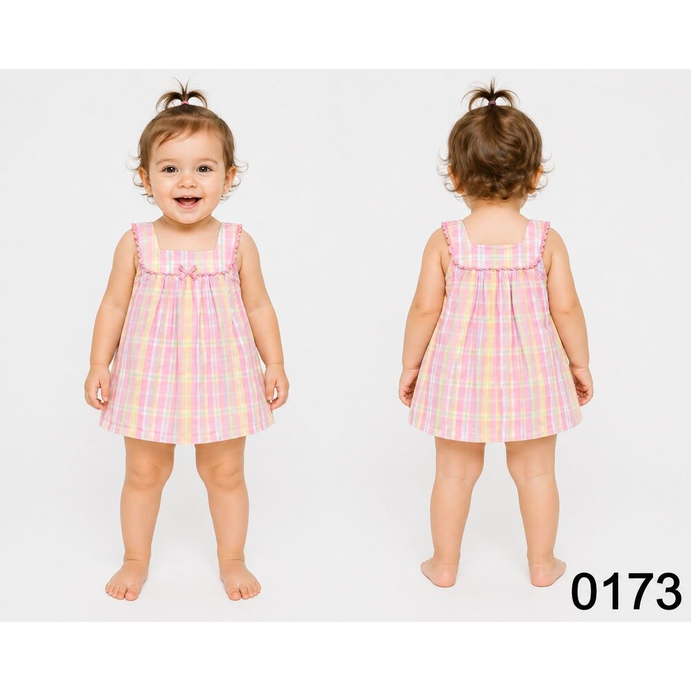 Starting Out Baby Girl Plaid Babydoll Top - Size 18 M - 0173
